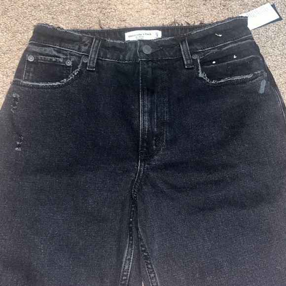 Abercrombie & Fitch Curve Love Skinny High Rise Jeans Black Destroy Denim 27 4L - Picture 3 of 9